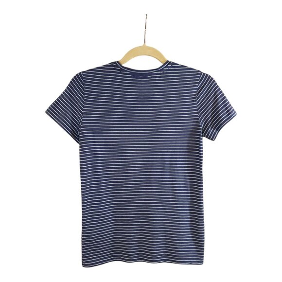 Club Monaco Leary Embroidered Bisous XX Striped Pocket Tee French Women's XS - Picture 5 of 7